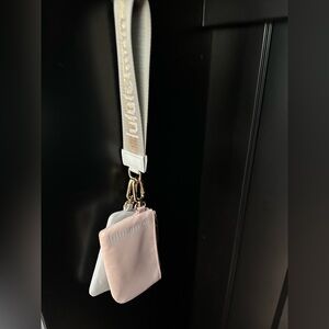 Lululemon Gray, pink gold wallet strap & change purses